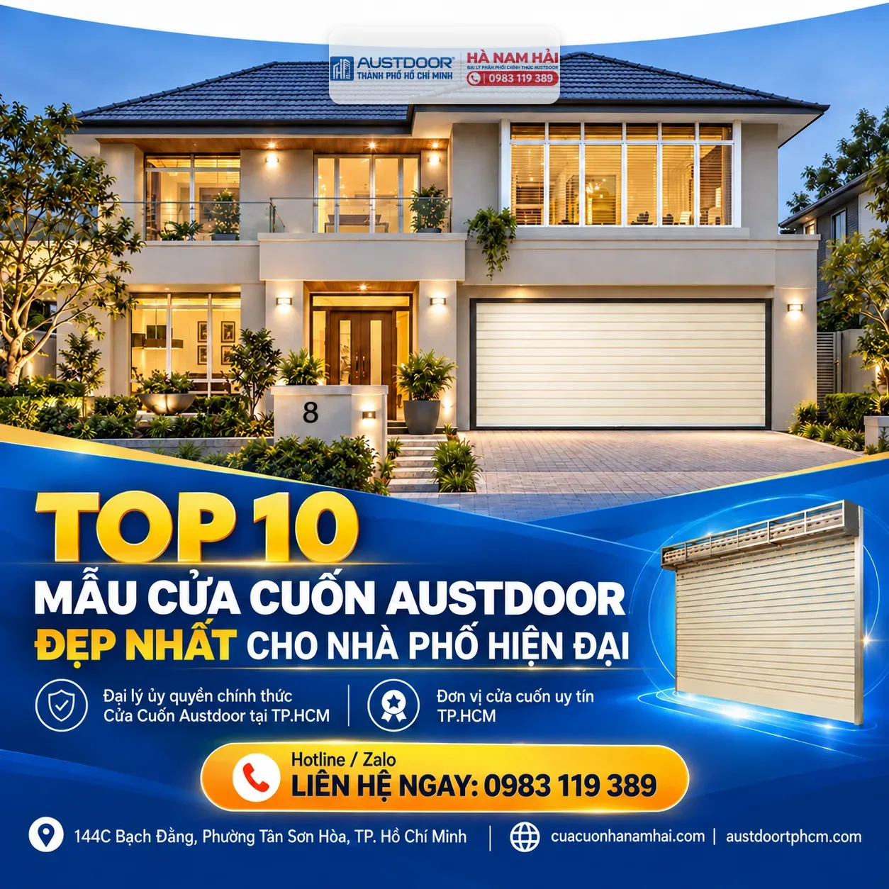 Top 10 Mẫu Cửa Cuốn Austdoor Đẹp Nhất Cho Nhà Phố Hiện Đại